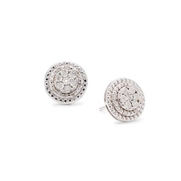 Sterling Silver & 0.09 TCW Diamond Stud Earrings