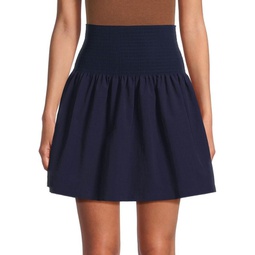 Solid A-line Mini Skirt