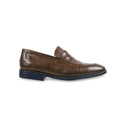 Maestro Embossed Leather Penny Loafers