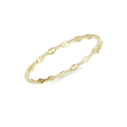 14K Goldplated Sterling Silver & Cubic Zirconia Mariner Bangle
