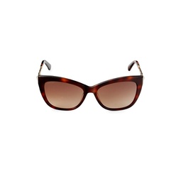 55MM Faux Crystal & Faux Pearl Cat Eye Sunglasses