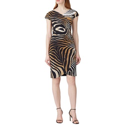 Emerentienne Tiger Print Sheath Dress
