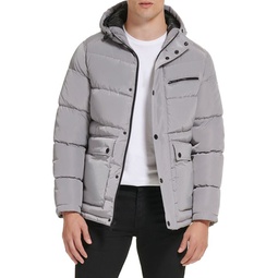 Channel Quilted Hooded Puffer Jacket