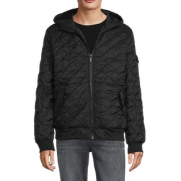 Diamond Quilted Hooded Bomber