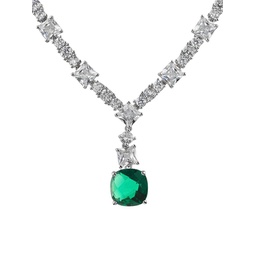 Look Of Real Rhodium Plated & Cubic Zirconia Necklace