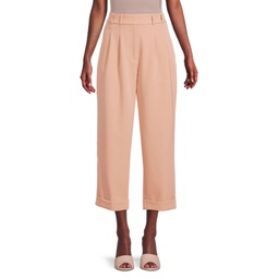 High Rise Pleated Cropped Pants