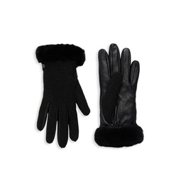 Faux Fur Lined Leather Gloves