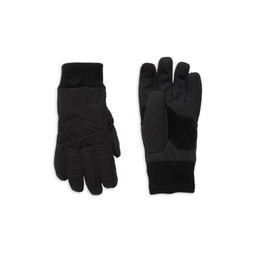 Leather Trim Quilted Gloves