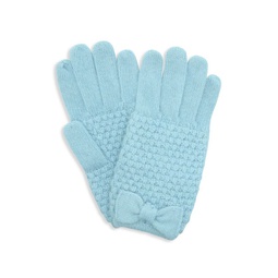 Girls Popcorn Stitch Cashmere Gloves