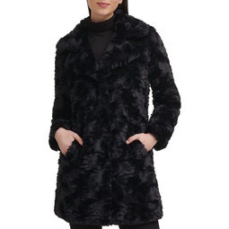 Textured Faux Fur Coat