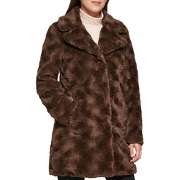 Textured Faux Fur Coat