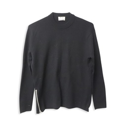 Acne Studios Sweater With Side Zipper Detail In Black Merino Wool