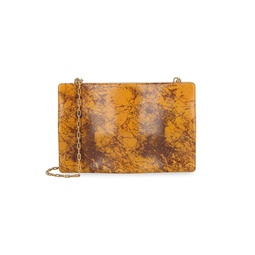 Abstract Leather Clutch