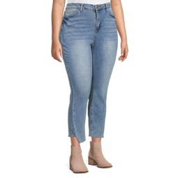 Plus High Rise Slim Cropped Jeans