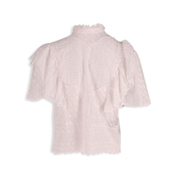 Isabel Marant Tizaina Broderie Anglaise Blouse In White Cotton