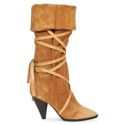 Lophie Suede Point-Toe Boots