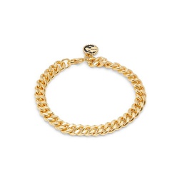14K Goldplated Sterling Silver & Enamel Curb Chain Bracelet