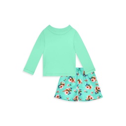 Babys & Little Boys Aisha 2-Piece Swim Trunks & Rashguard T-Shirt Set