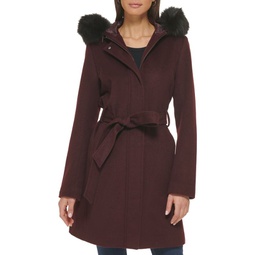 Faux Fur & Wool Blend Coat