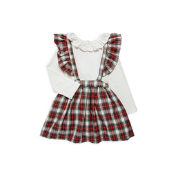 Little Girl's & Girl's 2-Piece Plaid Dress & Top Set