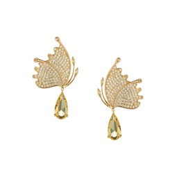 Millie 18K Goldplated & Cubic Zirconia Butterfly Dangle Earrings