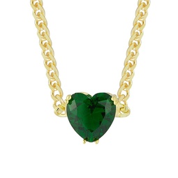 14K Goldplated Sterling Silver & Cubic Zirconia Heart Pendant Necklace