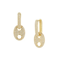 14K Goldplated Cubic Zirconia Link Drop Earrings