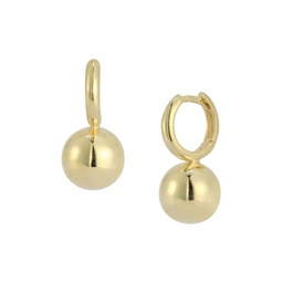 14K Goldplated Sterling Silver Ball Huggie Hoop Earrings