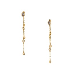 18K Goldplated & Cubic Zirconia Dangle Earrings