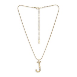 18K Goldplated & Cubic Zirconia Initial Pendant Necklace