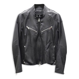 Ralph Lauren Black Label Motorcycle Jacket In Black Leather