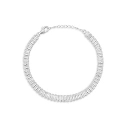Plated Sterling Silver & Cubic Zirconia Tennis Bracelet