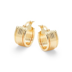 14K Yellow Gold Huggie Hoop Earrings