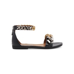 Falabella Two Tone Chain Embellished Sandals