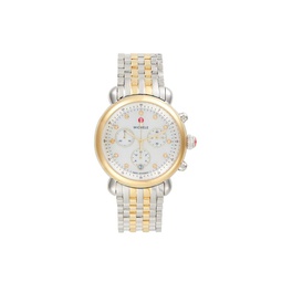 CSX 39MM Two Tone Stainless Steel, Diamond & Mother of Pearl Chronograph Watch