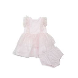 Baby Girls 2-Piece Foil Print Tulle Dress & Bloomers Set