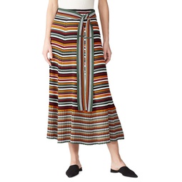 Striped Maxi Wrap Skirt
