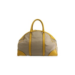 Prada Duffle Travel Bag In Yellow And Beige Canvas