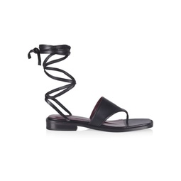 Alexandre Leather Lace Up Thong Sandals