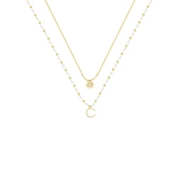 Interstellar 18K Goldplated, Faux Pearl & Cubic Zirconia Layered Necklace