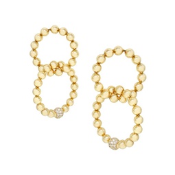 18K Goldplated & Cubic Zirconia Drop Earrings