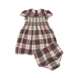 Baby Girls 2-Piece Plaid Dress & Bloomers Set