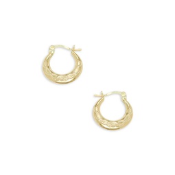 18K Goldplated Sterling Silver Textured Hoop Earrings