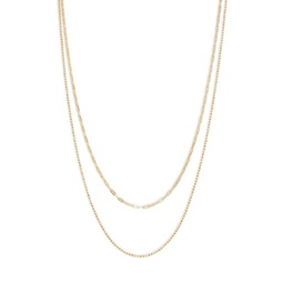 18K Yellow Goldplated Sterling Silver Layered Chain Necklace