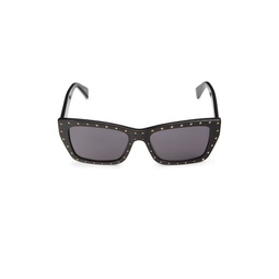 52MM Rectangle Studded Sunglasses