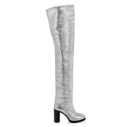 Lurna Metallic Leather Over The Knee Boots