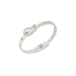 Stainless Steel & Cubic Zirconia Belt Link Bracelet