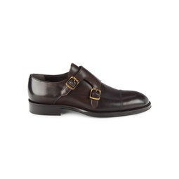 Carl Leather Double Monk Strap Shoes