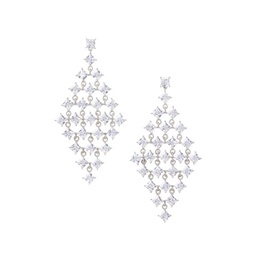 Silvertone & Cubic Zirconia Drop Earrings