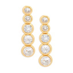 Goldtone Cubic Zirconia Drop Earrings
